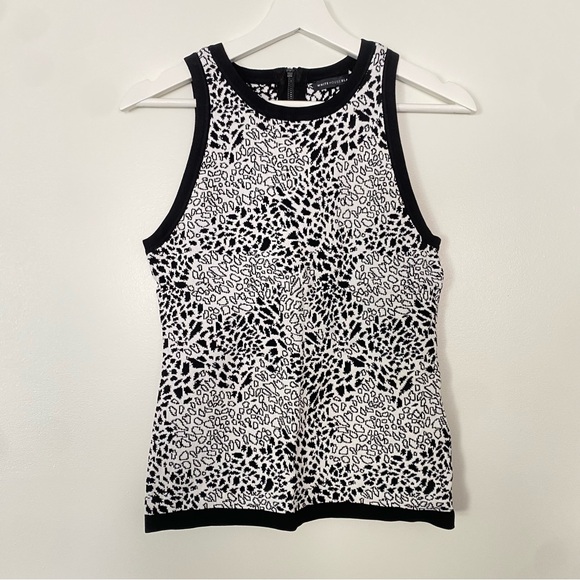 NEW White House Black Market Halter Neck Sweater Tank Top White Black Small - Picture 4 of 12